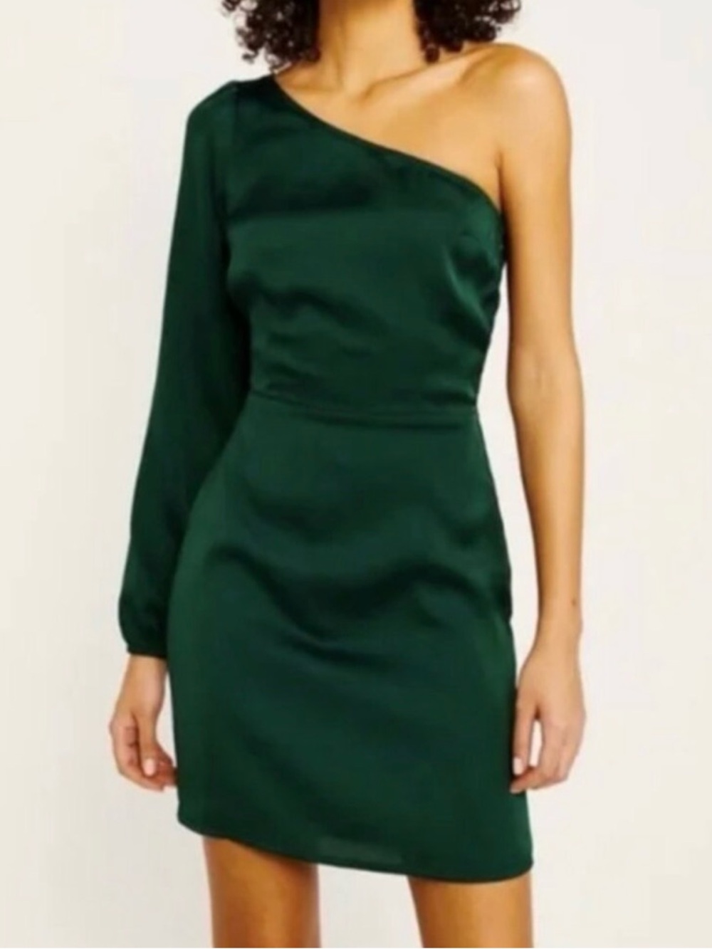 Abercrombie & Fitch One-Shoulder Dark Green Mini Dress